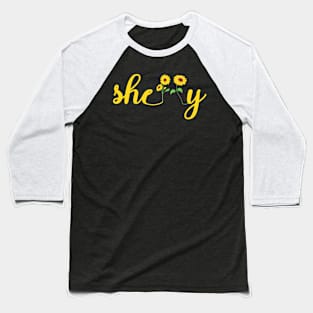 Shelly Name With Sunflowers Baseball T-Shirt